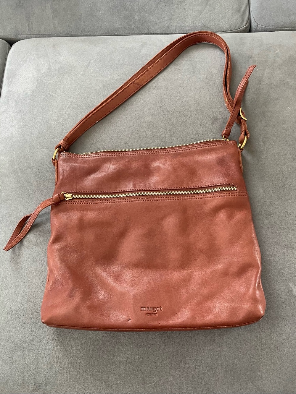 Margot Leather Shoulder Bag in Rust
